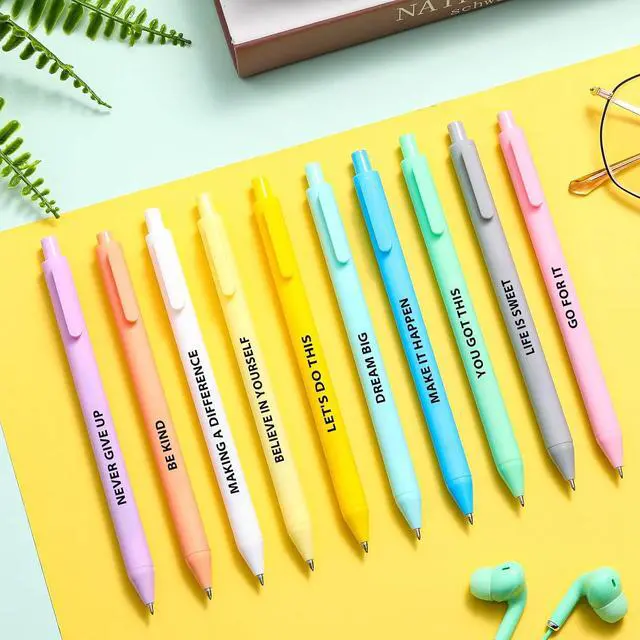 Alt view image 7 of 7 - Epakh 50 Pcs Funny Ballpoint Pens Bulk, Funny Pens for Work with Sayings Complain Inspirational Optimisti Motivational Quotes Gifts for Office School, Black Ink(Inspirational,Macaron Color)