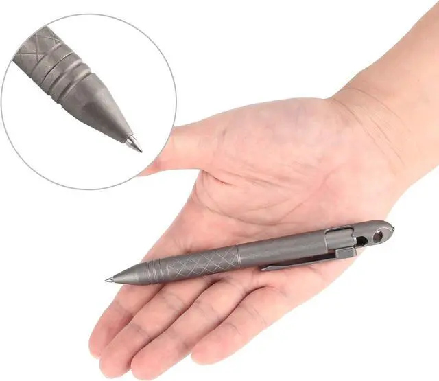 Alt view image 3 of 7 - SMOOTHERPRO Titanium Bolt Action Pen with Tungsten Side for EDC Pocket Outdoor Collection Signature Office Color Stonewash (TI01BK)