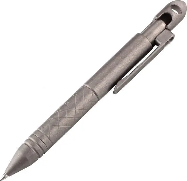 Main image of SMOOTHERPRO Titanium Bolt Action Pen with Tungsten Side for EDC Pocket Outdoor Collection Signature Office Color Stonewash (TI01BK)