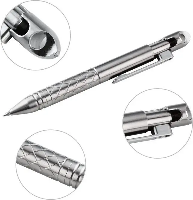 Alt view image 4 of 7 - SMOOTHERPRO Titanium Bolt Action Pen with Tungsten Side for EDC Pocket Outdoor Collection Signature Office Color Stonewash (TI01BK)