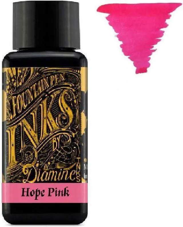 Alt view image 3 of 7 - Diamine - 30ml Fountain Pen Ink - Color Wheel - 6 Pack - Autumn Oak, Hope Pink, Jet Black, Ultra Green, Majestic Blue, Red Dragon