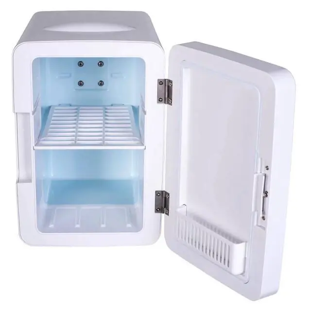 Alt view image 6 of 7 - 9 Can Mini Beauty Lighted Mirror Fridge - Compact Countertop Refrigerator for Skincare