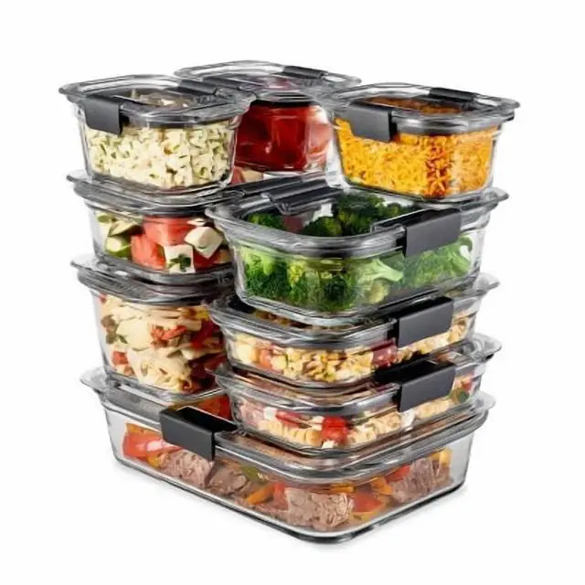 Alt view image 4 of 4 - 10pc Brilliance Glass Food Storage Set: Glass Containers with Lids, Oven & Microwave Safe, Dishwasher Safe