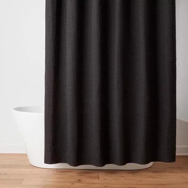 Main image of Waffle Weave Shower Curtain-Durable fabric for long-lasting use