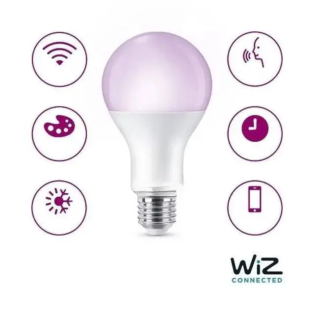 Alt view image 5 of 5 - Smart Wi-Fi 100W Multi-Colored LED Light Bulb A21 1P