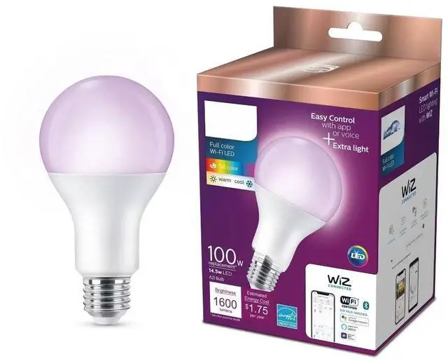 Main image of Smart Wi-Fi 100W Multi-Colored LED Light Bulb A21 1P