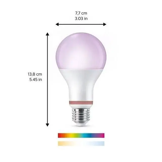 Alt view image 3 of 5 - Smart Wi-Fi 100W Multi-Colored LED Light Bulb A21 1P