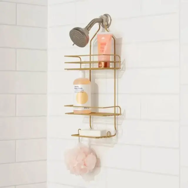 Alt view image 2 of 3 - Bathroom Organizer, Gold Tone, 20" High, 10" Long