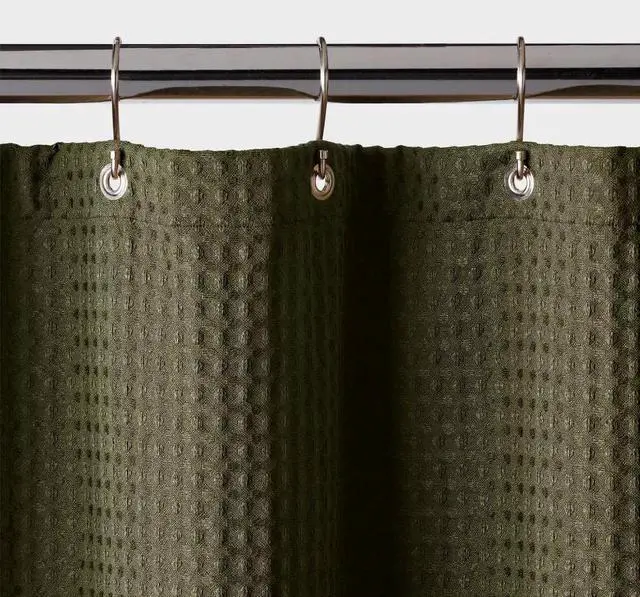 Alt view image 3 of 4 - Waffle Weave Shower Curtain-Durable fabric for long-lasting use