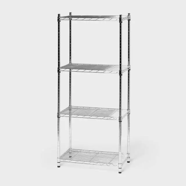 Alt view image 2 of 5 - 4 Tier Wire Shelving Chrome