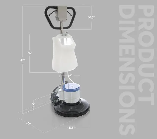 Alt view image 6 of 7 - Industrial 17" Floor Buffer Polisher Machine | 1200W Heavy Duty Metal Body & Handle | Multi-Functional Commercial Floor Scrubber | Includes Full Attachment Kit