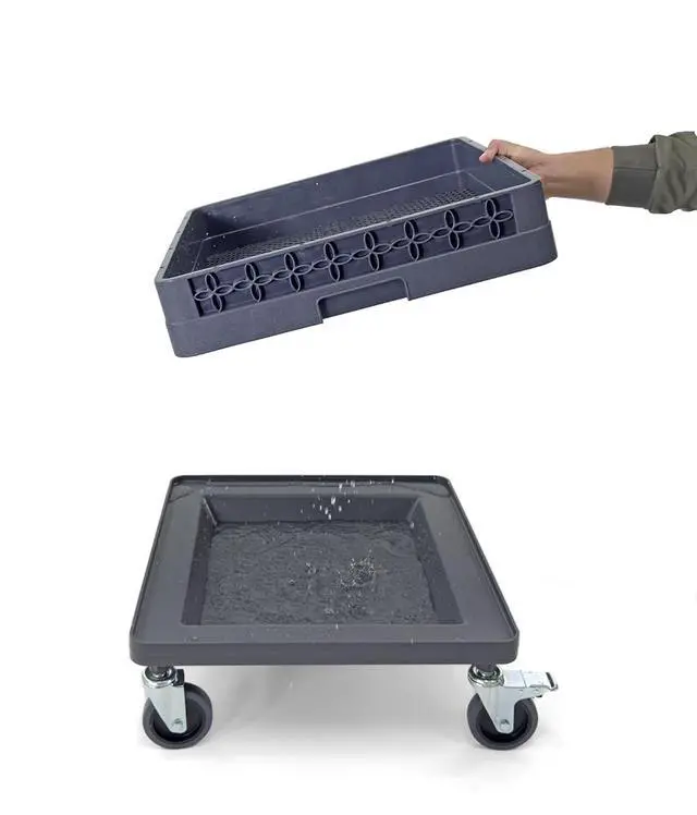 Alt view image 6 of 7 - Dolly for Dish Rack and Glass Rack | 2 Wheel Lock 4" | 250 lbs. max Capacity | Gray