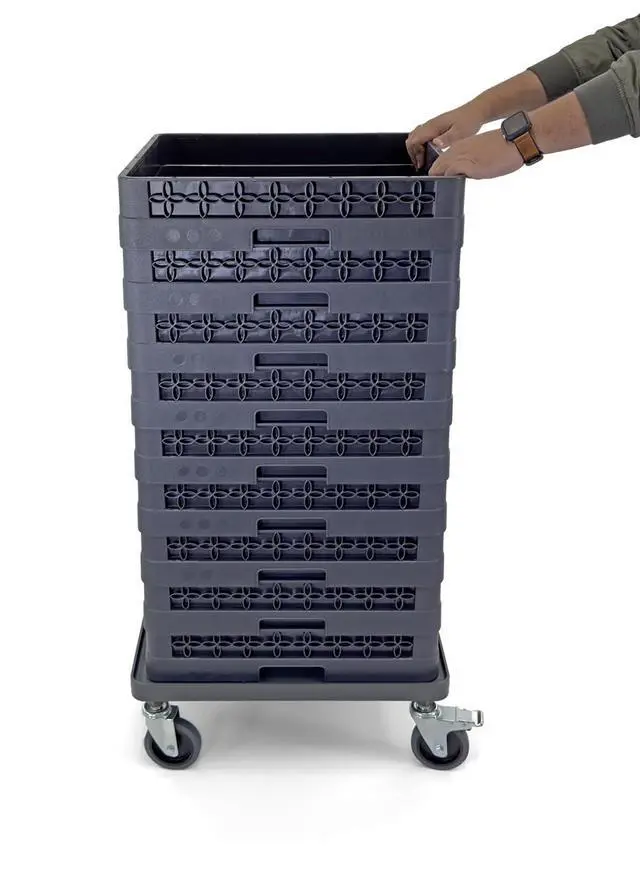 Alt view image 5 of 7 - Dolly for Dish Rack and Glass Rack | 2 Wheel Lock 4" | 250 lbs. max Capacity | Gray
