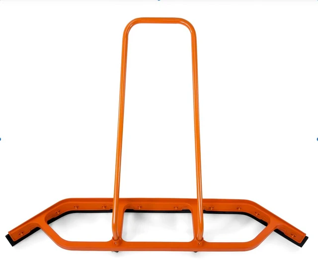 Alt view image 2 of 7 - Heavy Duty Commercial Floor Squeegee with Wheels, Extra Wide 59" Curved Water Squeegee with 37" Push Handle, Orange Metal Frame & Black Blade for Warehouse, Garage & Industrial Floor Cleaning