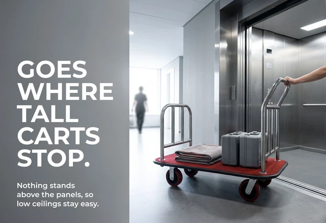 Alt view image 5 of 7 - Heavy Duty Hotel Luggage Cart with Wheels, 41" x 25" Red Carpet Platform, Silver Stainless Steel Dual Handles, Commercial Bellman Luggage Trolley with Protective Bumper for Hotels & Resorts