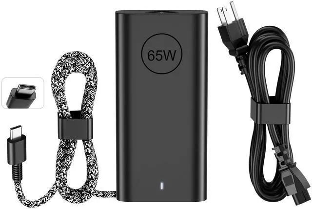 Alt view image 8 of 14 - 65W Laptop Charger USB C - Compatible with Dell Latitude 5420 5520 7420 7430 5430 5530 5540 5440 5450 5550 and Inspiron 14 16 XPS 13, Computer Type C AC Adapter Power Supply Cord