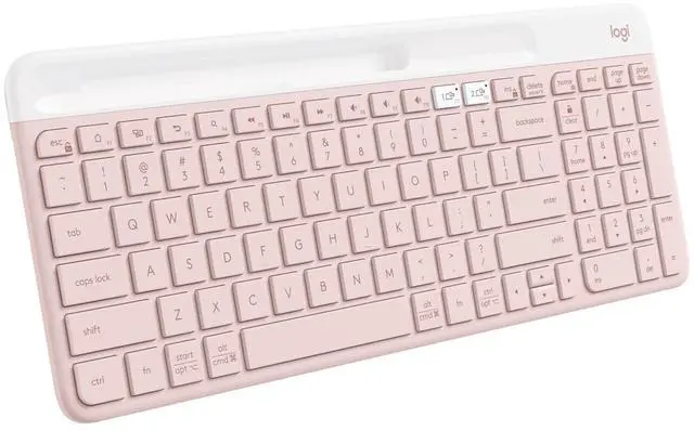 Alt view image 8 of 14 - K585 Multi-Device Slim Wireless Keyboard, Built-in Cradle for Device; for Laptop, Tablet, Desktop, Smartphone, Win/Mac, Bluetooth/Receiver, Compact, Easy Switch, 24 Month Battery - Rose
