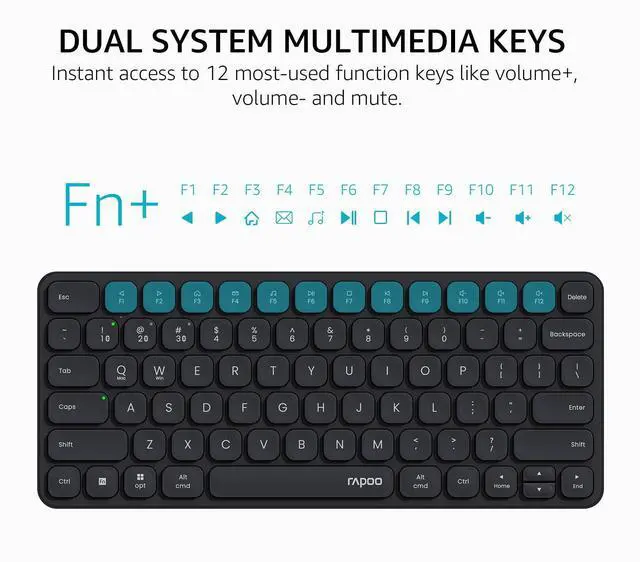 Alt view image 13 of 14 - 9010M Multi-Device Keyboard and Mouse Combo, 2.4GHz/Bluetooth 5.0/4.0 Wireless Keyboard & Mouse Set for Windows/Mac/Linux/Chrome, Support 4 Devices, Low-Profile Silent Click, Battery Powered