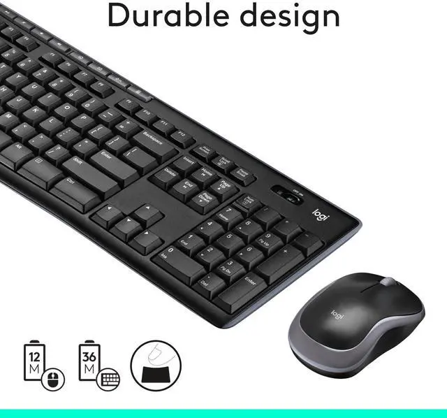 Alt view image 13 of 14 - MK270 Wireless Keyboard and Mouse Combo for Windows, 2.4 GHz Wireless, Compact Mouse, 8 Multimedia and Shortcut Keys, 2-Year Battery Life, for PC, Laptop - Black