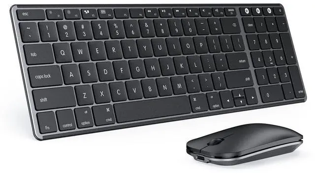 Alt view image 8 of 14 - Bluetooth Keyboard and Mouse Combo for Mac, SKM64-2 Rechargeable Slim Wireless Keyboard Mouse Compact, 3 Multi-Device Connection, Compatible for Mac, MacBook Pro/Air, iPad, Black Gray