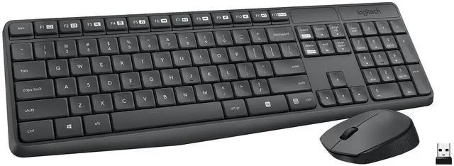 Alt view image 8 of 14 - MK235 Wireless Keyboard and Mouse Combo for Windows, 2.4 GHz Wireless Unifying USB Receiver, 15 FN Keys, Long Battery Life, Compatible with PC, Laptop