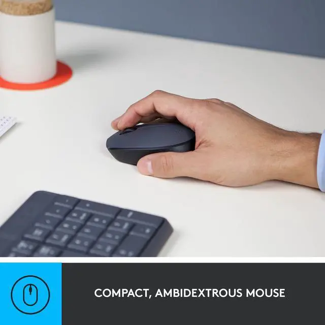 Alt view image 9 of 14 - MK235 Wireless Keyboard and Mouse Combo for Windows, 2.4 GHz Wireless Unifying USB Receiver, 15 FN Keys, Long Battery Life, Compatible with PC, Laptop