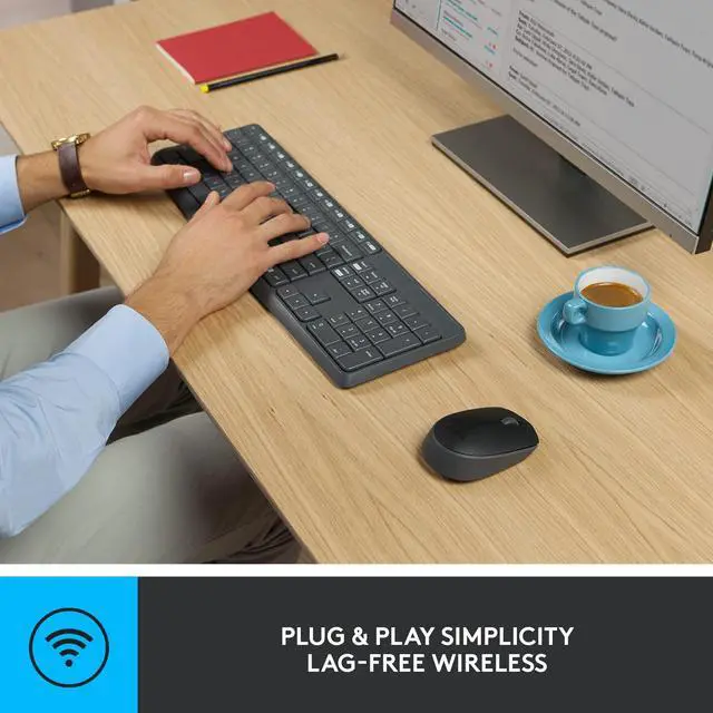 Alt view image 11 of 14 - MK235 Wireless Keyboard and Mouse Combo for Windows, 2.4 GHz Wireless Unifying USB Receiver, 15 FN Keys, Long Battery Life, Compatible with PC, Laptop