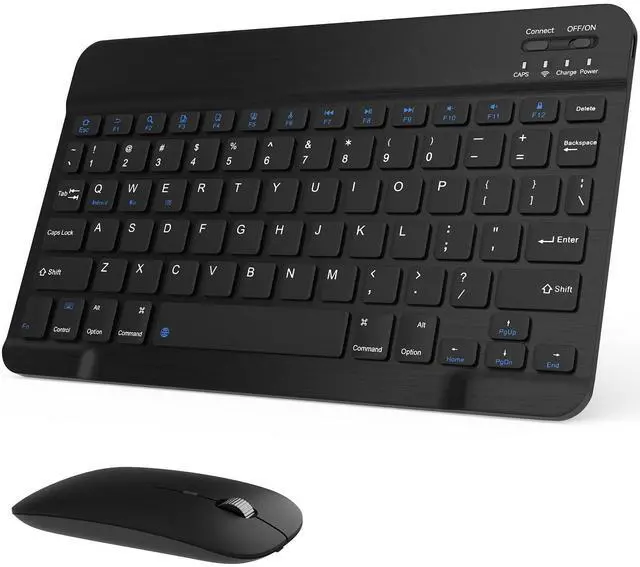 Alt view image 8 of 14 - Rechargeable Bluetooth Keyboard and Mouse Combo, Universal Ultra-Slim Wireless Keyboard Mouse Set for Android Windows iPad iPhone Samsung Tablet Portable Compact Keyboard Set (Black)