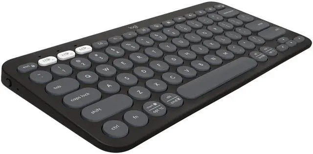 Alt view image 8 of 14 - Pebble Keys 2 K380s, Multi-Device Bluetooth Wireless Keyboard with Customizable Shortcuts, Slim and Portable, Easy-Switch for Windows, macOS, iPadOS, Android, Chrome OS - Tonal Graphite