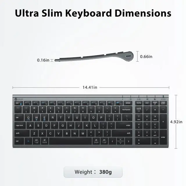 Alt view image 13 of 14 - DK05 Bluetooth Keyboard and Mouse Combo, Multi-Device Wireless Keyboard and Mouse (2.4GHz+Bluetooth), USB-C Rechargeable, Slim Compact Design, Comfortable Typing for PC/Laptop/Windows/Mac