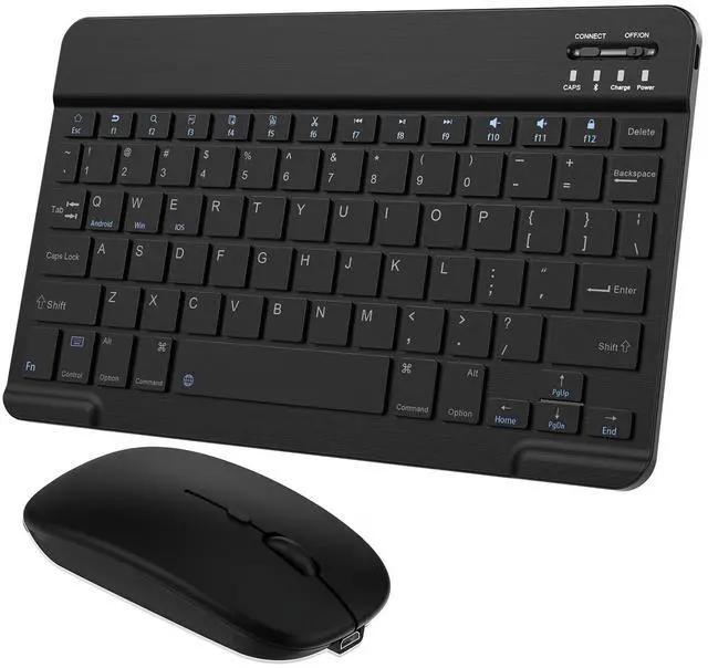 Alt view image 8 of 14 - Ultra-Slim Small Bluetooth Keyboard and Mouse Combo Portable Rechargeable Wireless Keyboard for Android Tablet Cell Phone Samsung Smartphone iPhone iPad mini Pro Air 10.2 10.9 11 12.9 13 inch (Black)
