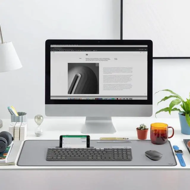 Alt view image 9 of 14 - K585 Multi-Device Slim Wireless Keyboard, Built-in Cradle for Device; for Laptop, Tablet, Desktop, Smartphone, Win/Mac, Bluetooth/Receiver, Compact, Easy Switch, 24 Month Battery - Graphite