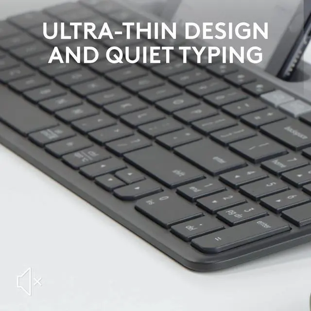 Alt view image 13 of 14 - K585 Multi-Device Slim Wireless Keyboard, Built-in Cradle for Device; for Laptop, Tablet, Desktop, Smartphone, Win/Mac, Bluetooth/Receiver, Compact, Easy Switch, 24 Month Battery - Graphite