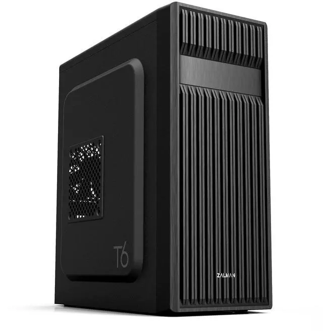 Alt view image 8 of 14 - T6 ATX Mid Tower Computer PC Case, Pre-Installed 120mm Fan, 5.25 ODD, USB 3.0, Patterned Mesh Design, mATX ITX for Gaming Workstation, Black
