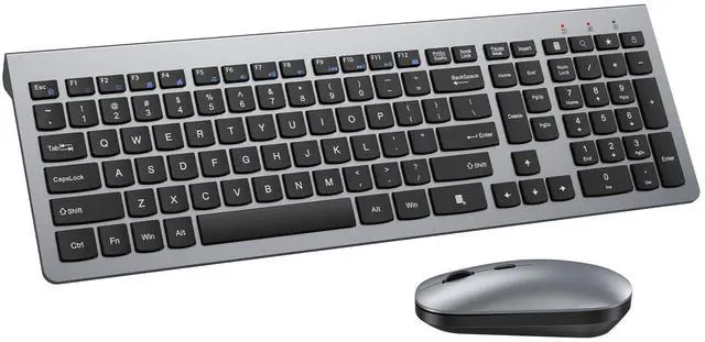 Alt view image 8 of 14 - Wireless Keyboard and Mouse Combo - Ultra-Slim Design Full Size Quiet Keyboard with 3 DPI Adjustable Wireless Mouse,Sleep Mode,2.4G Cordless Thin Keyboard Mouse Set for Windows,Mac,Laptop