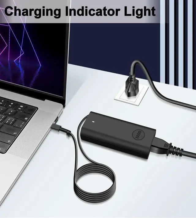 Alt view image 10 of 12 - 65W USB C Charger for Dell Latitude 5420 5430 5520 5530 5540 7320 7330 7340 7420 7430 Inspiron 14 7420 7425 16 7620 Chromebook 3100 HA65NM190 LA65NM190 Laptop Charger