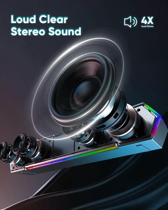 Alt view image 8 of 12 - G11 Computer Speakers for Desktop, Touch Lights PC Speakers with Surge Clear Sound, USB C/USB Powered for Computer Desktop PC Laptop Monitor