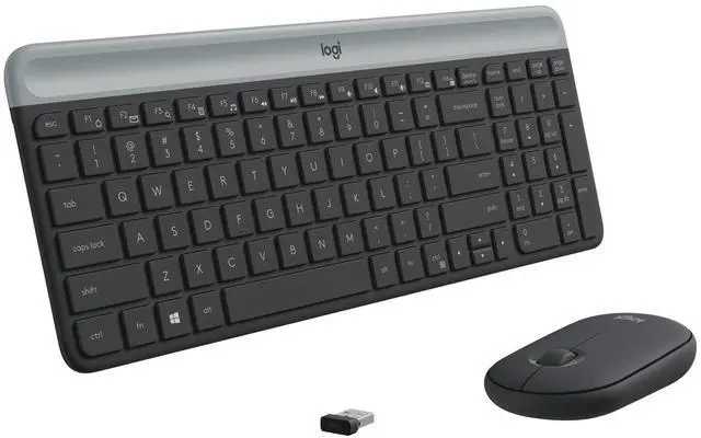 Alt view image 8 of 14 - MK470 Slim Wireless Keyboard and Mouse Combo - Modern Compact Layout, Ultra Quiet, 2.4 GHz USB Receiver, Plug n' Play Connectivity, Compatible with Windows - Graphite