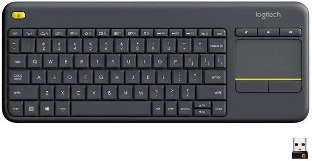 Alt view image 8 of 14 - K400 Plus Wireless Touch TV Keyboard with Easy Media Control and Built-in Touchpad, HTPC Keyboard for PC-Connected TV, Windows, Android, ChromeOS, Laptop, Tablet - Black