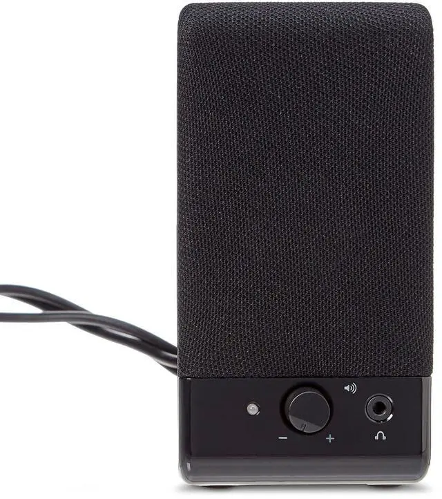 Alt view image 10 of 10 - USB-Powered Computer Speakers with Volume Control for Desktop or Laptop PC, Compact Size, Headphone Jack, Portable, Plug-N-Play, Black