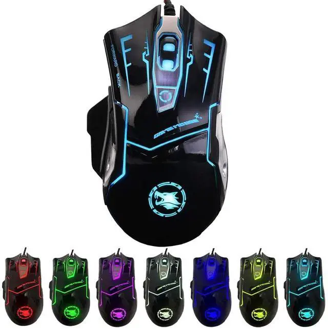 Alt view image 8 of 14 - Light up Wired Gaming Mouse for Computer - Durable USB Led Laptop Mice w/ 7 Color Backlit, 4 Adjust DPI Up to 3200 for Gaming, Silent & Stable PC Corded Mouse for Mac MacBook Windows Linux PS4
