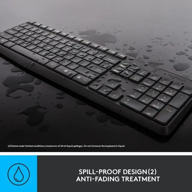 Alt view image 12 of 14 - MK235 Wireless Keyboard and Mouse Combo for Windows, 2.4 GHz Wireless Unifying USB Receiver, 15 FN Keys, Long Battery Life, Compatible with PC, Laptop