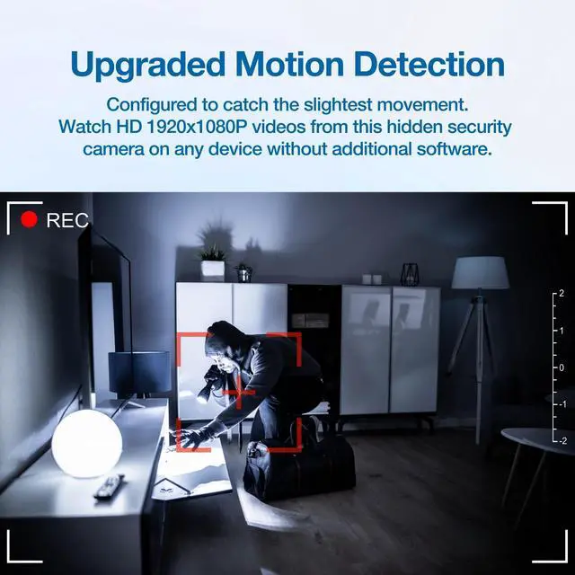 Alt view image 10 of 14 - Plug-in Mini Surveillance Camera - Nanny & Pet Cam - NO Audio Recording - Records Video ONLY - Home & Office Security with Micro SD Card Slot, Motion Detection, 1080P Full HD Video
