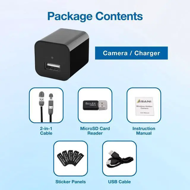 Alt view image 13 of 14 - Plug-in Mini Surveillance Camera - Nanny & Pet Cam - NO Audio Recording - Records Video ONLY - Home & Office Security with Micro SD Card Slot, Motion Detection, 1080P Full HD Video