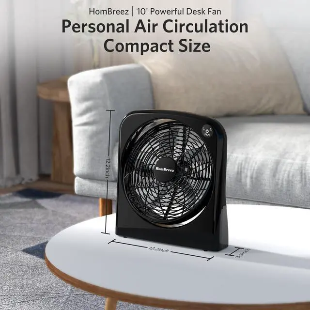 Alt view image 12 of 14 - 9" Desk Fan, Battery & USB-C Powered, 2 Cooling Speeds Table Fan With 90° Adjustable Tilt, 388ft³/Min Powerful Airflow, Portable Desktop Fan for Home, Office, Kitchen, Travel, Black