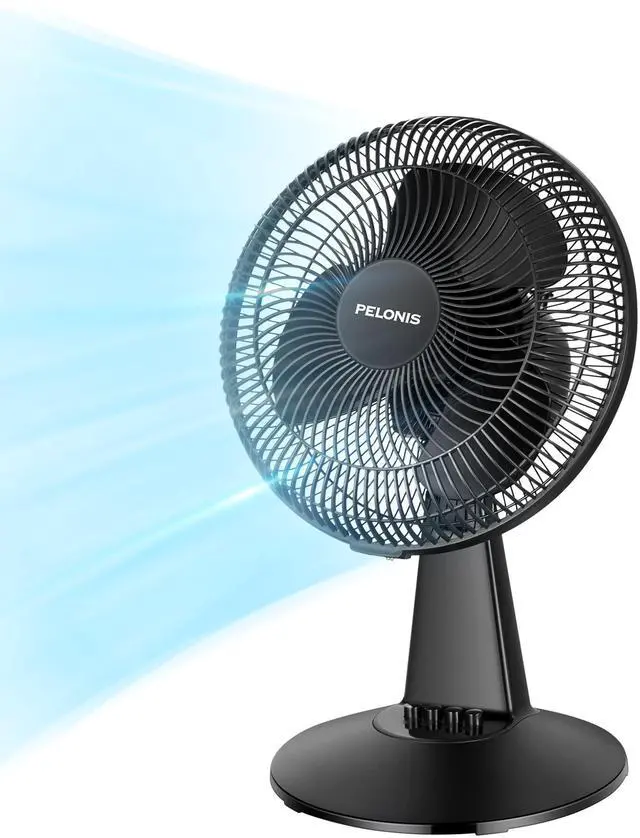 Alt view image 8 of 14 - Table Fan 12-Inch, 120° Oscillating Table Fan Small Portable Electric Plug-In Desk Fan with 3-Speeds, 126° Adjustable Tilt Head for Bedroom and Office Black