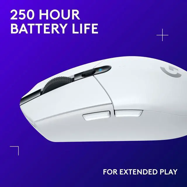 Alt view image 11 of 14 - G305 Lightspeed Wireless Gaming Mouse, Hero Sensor, 12,000 DPI, Lightweight, 6 Programmable Buttons, 250h Battery, On-Board Memory, Compatible with PC, Mac - White