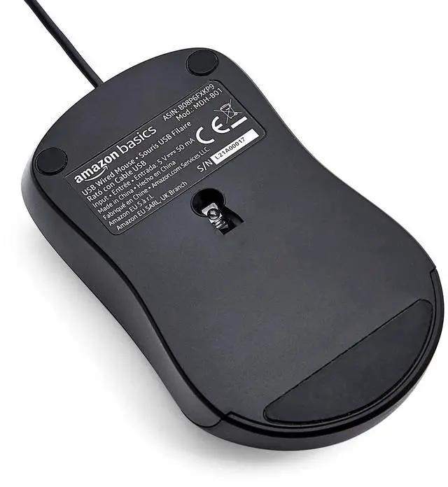 Alt view image 7 of 10 - 3-Button USB Wired Mouse with Precision Scroll Wheel, 1000 DPI, Ergonomic Grip, Plug and Play, 6-foot Cable, Black