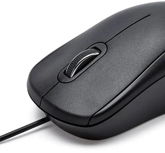 Alt view image 9 of 10 - 3-Button USB Wired Mouse with Precision Scroll Wheel, 1000 DPI, Ergonomic Grip, Plug and Play, 6-foot Cable, Black