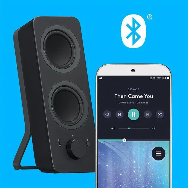 Alt view image 10 of 14 - Z207 2.0 Stereo Computer Speakers with Bluetooth